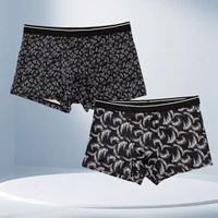 4PCS Comfortable Stripe Letter Men's Flat Panties Large Size Seamless Boxer Shorts Male Low Waist Underpants Mens Underwear Man