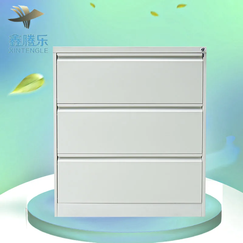 Modern Office Furniture Vertical Three-Drawer Lockable Filing Cabinet File Hanging Feature Storage Kitchen Outdoor School Use