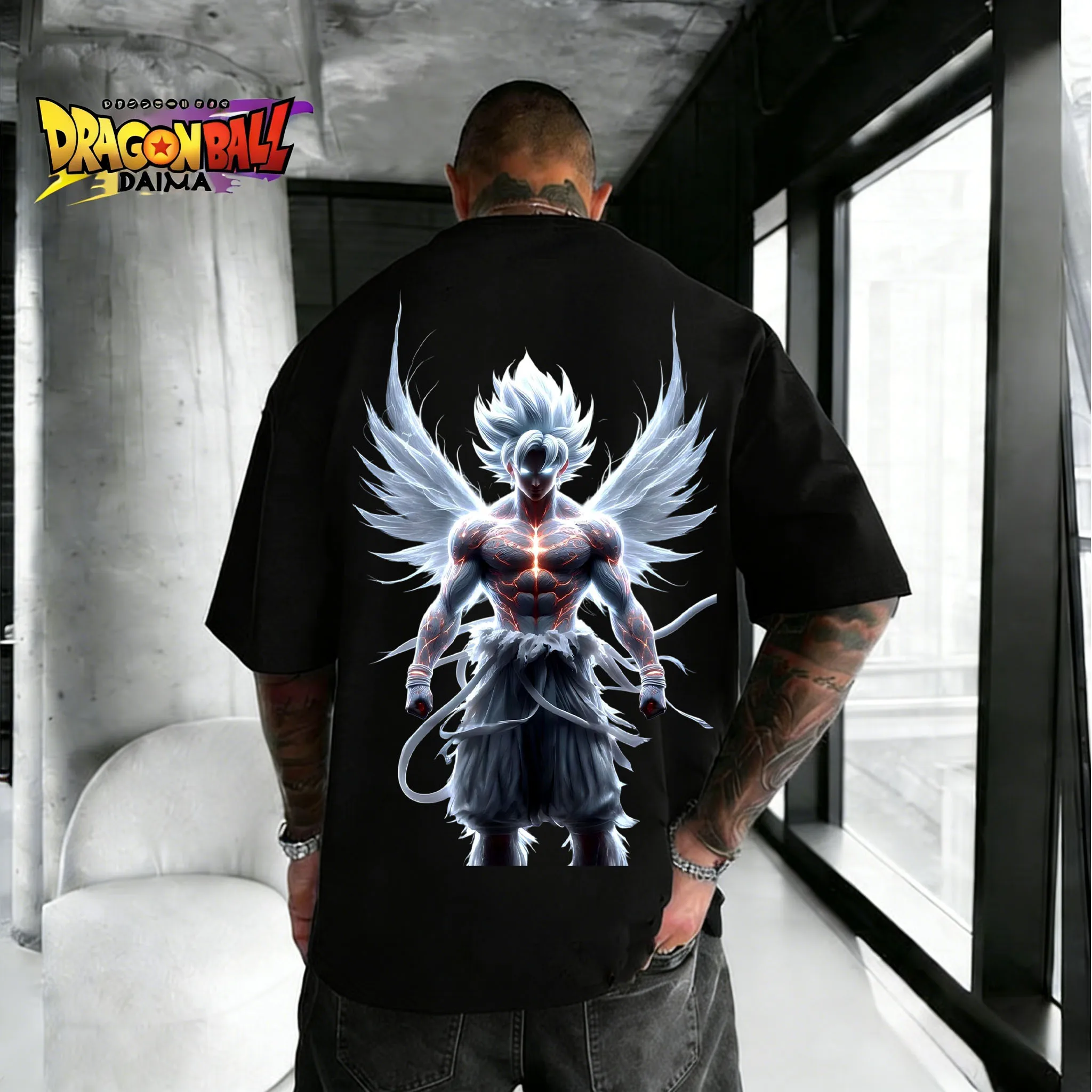 

Летняя футболка 2026 года «Драгон Болл Укун: Ангельская Экстремальная Сила» в стиле ретро, 100% хлопок, с принтом, оверсайз, для взрослых и детей