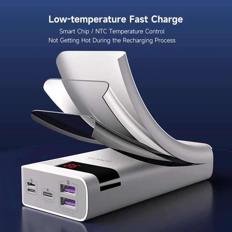 ROMOSS 20000mAh 30W شحن سريع قوة البنك تحسس 6PS Pro شاحن محمول 20000mAh بطارية خارجية آيفون Xiaomi هواوي