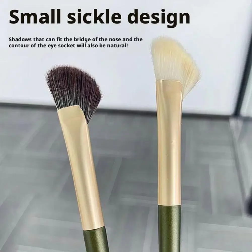 Pinceau de maquillage de Contour à angle plat, pinceau d'ombre de nez en forme d'éventail, surligneur doux professionnel, outils de maquillage pour Blush, 2/4 pièces