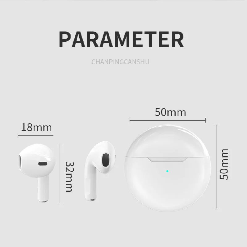 Original Air Pro 6 TWS Wireless Bluetooth Earphones Mini Pods Pro6 Earbuds Earphone Handfree Headset For Xiaomi iPhone Headphone