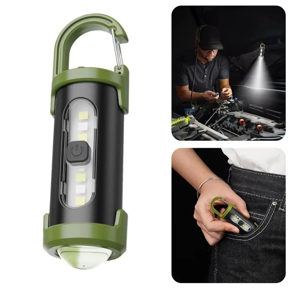 

Portable Mini Keychain Flashlights with Red&Blue Light Ultra Bright Work Light USB Rechargeable LED Torch for Searching Hiking