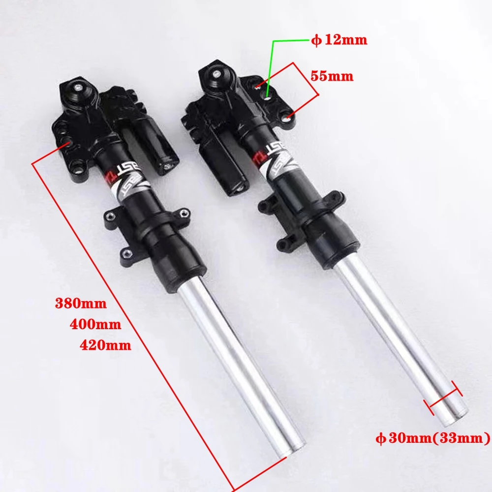 Motorcycle Front Suspension 30/33core 380 to 420mm Hydraulic Front Shock Absorber For Yamaha Scooter FORCE RSZ JOG CYGNUS-ZR NIU