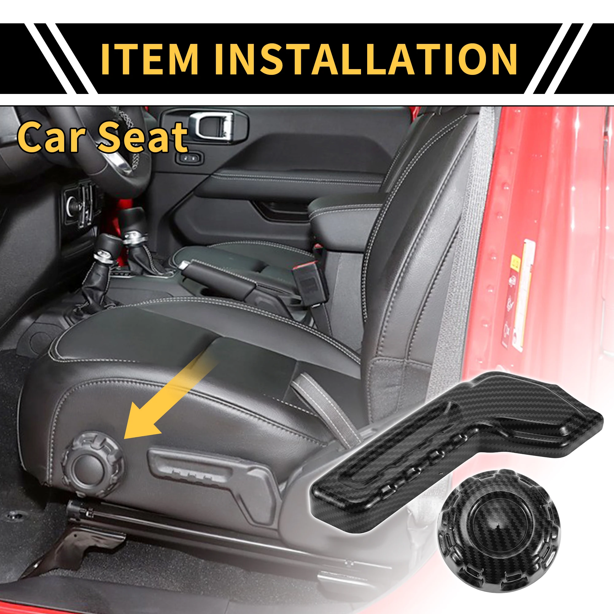 UXCELL Carbon Fiber Pattern Seat Adjustment Button Cover Trim for Jeep Gladiator JT