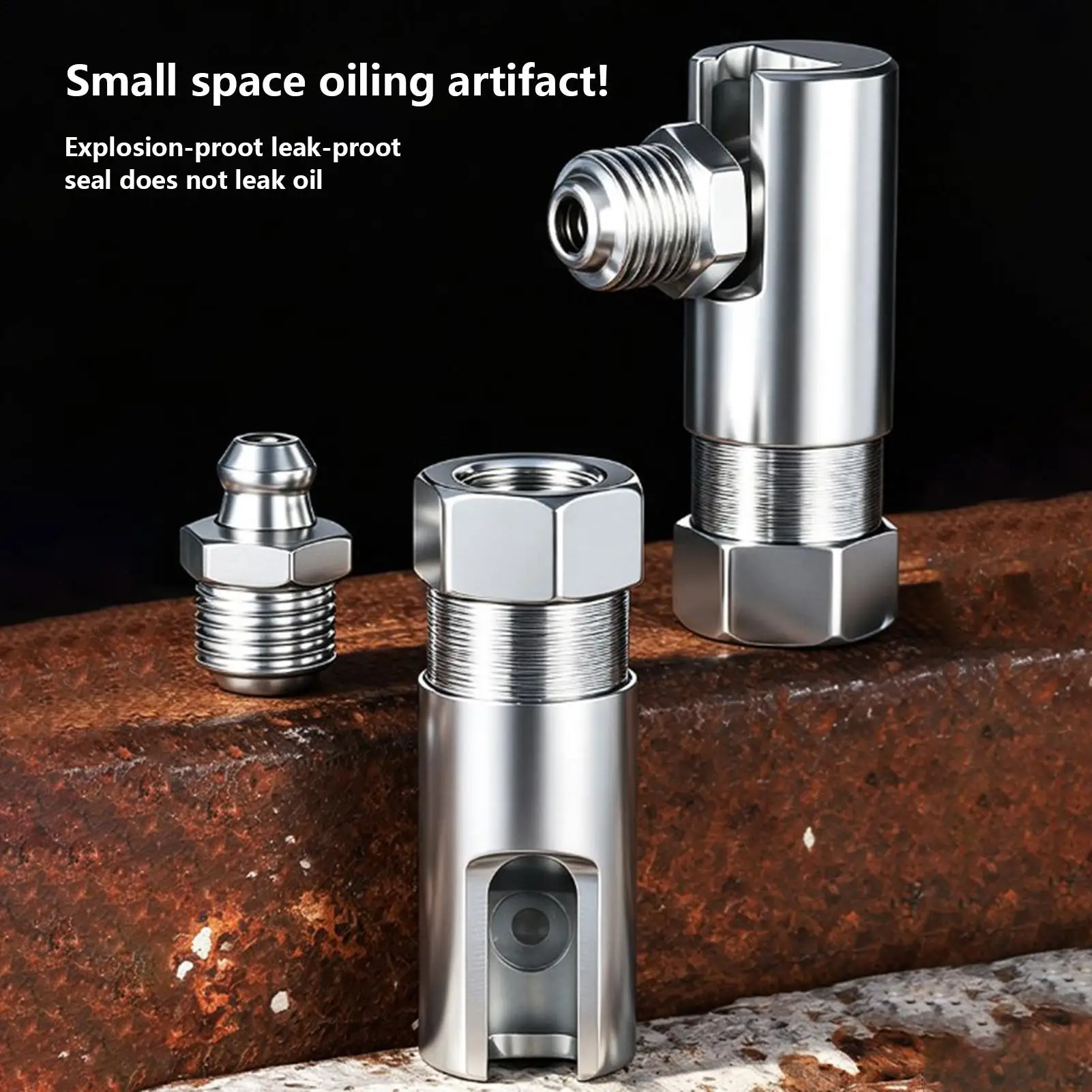 Embedded High-pressure Flat Head Oil Nozzle Universal Double Handle 90 Degree Right Angle Open Head Oil Nozzle Grease Tips