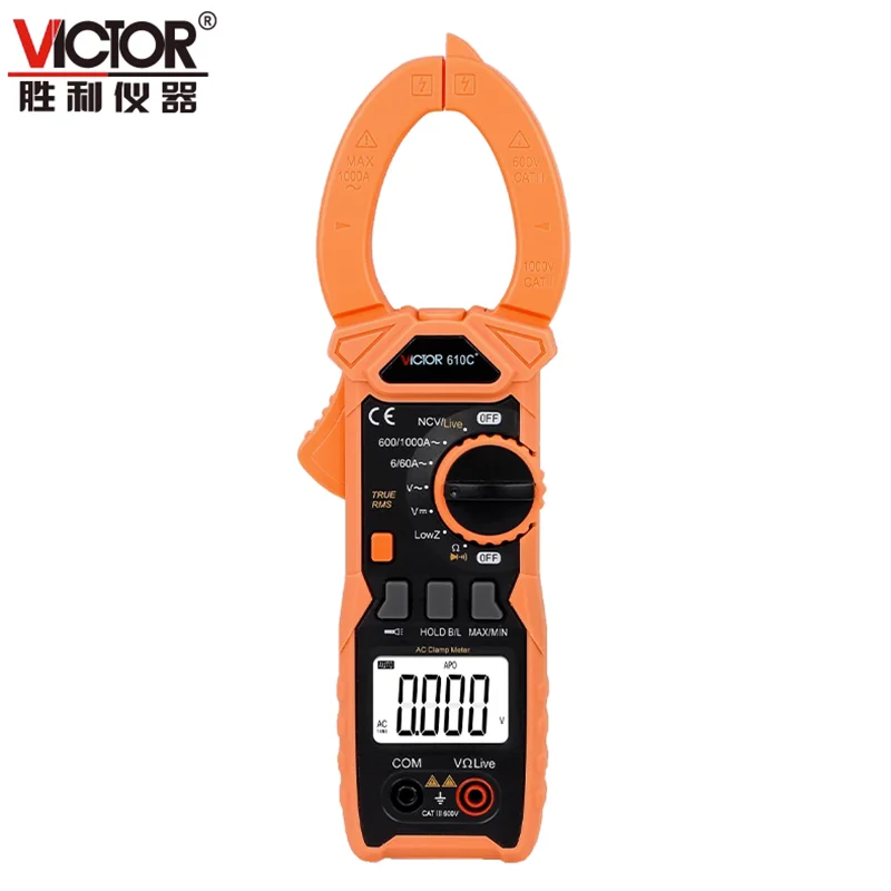 Victory Multimeter Vc610C High-Precision Portable Clamp Meter Multimeter Clamp Meter Digital Display Electrician Multimeter