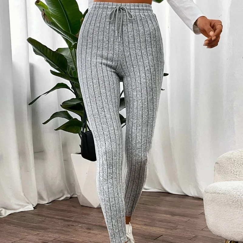 Women Striped Leggings Fitness Elastic Yoga Leggings High Waist Butt Lift Gym Trainning Tights Fashion Thread Slim Trousers