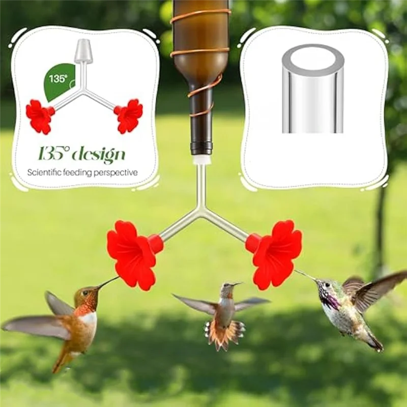 Floral Hummingbird Feeder Tube Set for Garden