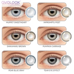 2pcs Colored Contact Lenses with Diopters Graduated Beautiful Pupil Prescription Correct Myopia Hydrophilic Cosmetics Accessory
