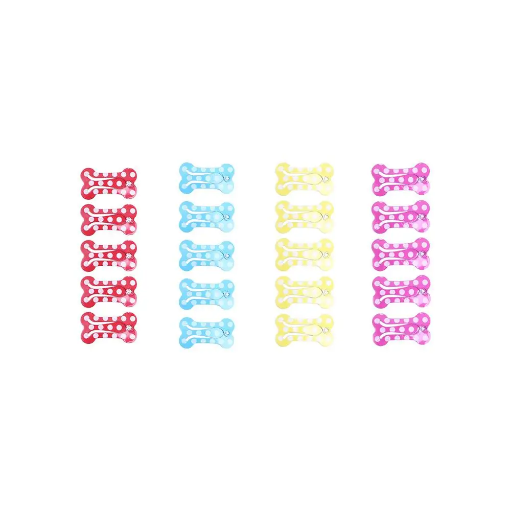 

2.5cm 5 pcs/set Cute Bone Shape Dot Pattern for Small Dogs Dog Supplies Pet Hairpin Dog Hair Clip Puppy Grooming Accessories