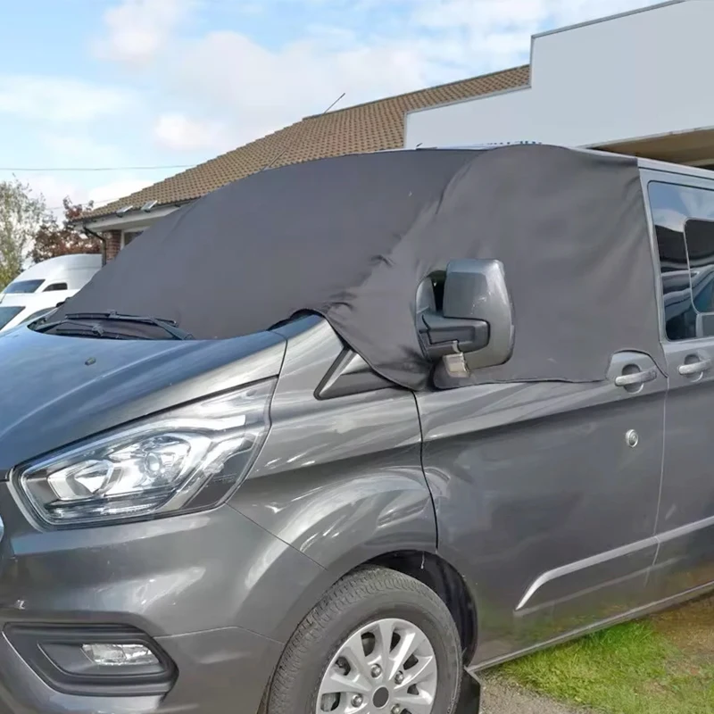 1Pc 범용 방수 자동차 커버 야외 방진 비 눈 거울 보호 하프 커버 FORD TRANSIT CUSTOM Windscreen