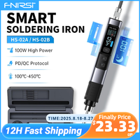 FNIRSI HS-02 Adjustable Temperature Soldering Iron DC 20V 100-450℃ Welding Solder Rework Station PD 100W Portable Repair Tool