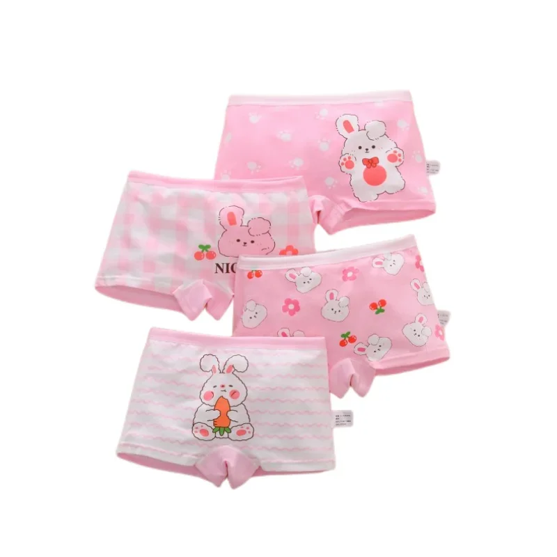 4PC Cotton Children Panties  Girls\' Briefs Female Child Underwear Baby Girl Panty Children Clothing Suit 2-10years