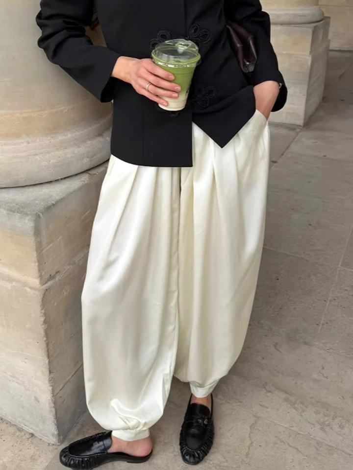 2026 Spring Summmer Pant Women Stylish Versatile High-waisted Harem Pants Lightweight Flowing Loose-fitting Pant
