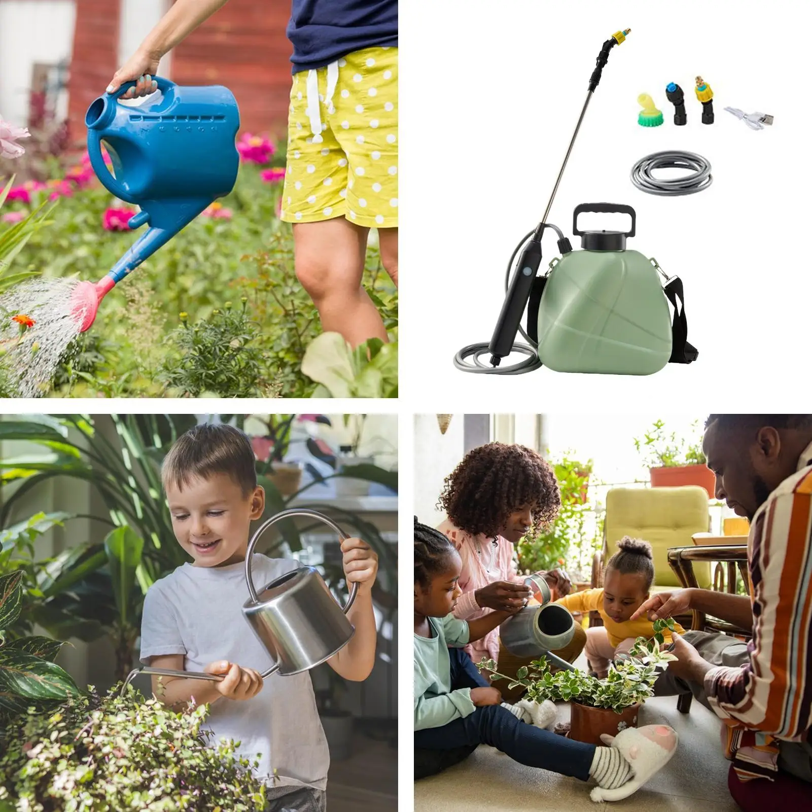 بخاخ يعمل بالبطارية سعة 1 جالون للتحكم في الأعشاب، بخاخ بطارية عالي الضغط، زجاجة بخاخ أوتوماتيكية