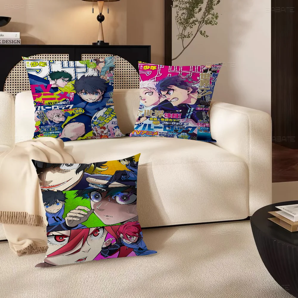 

Anime BLUE LOCK Isagi Yoichi Pillowcase toon Gift Cushion Cover Bedroom Home Sofa Chair Seat Decor pillow case