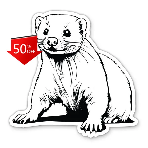 

Ferret Black and White Funny Boat Camper Van Walls Bumper Gift Trendy Unique