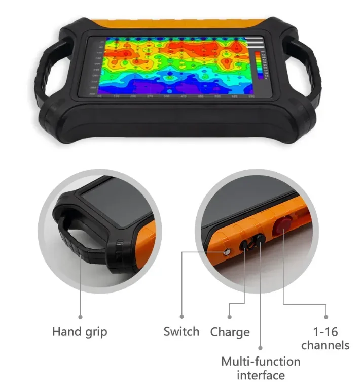 Detector de agua subterránea de alta precisión ADMT-500AX-16D Buscador de aguas subterráneas Equipo de búsqueda de agua