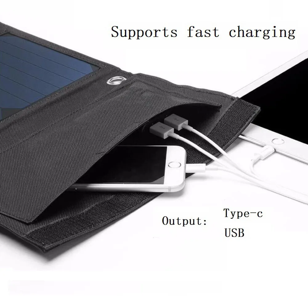 Портативное складное зарядное устройство для солнечной панели, 28 Вт, выход USB Type-C для мобильного телефона, кемпинга, пешего туризма, быстрая зарядка на солнечной энергии