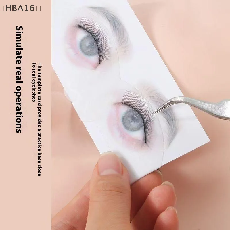 (HBA16) 10 個つけまつげカード初心者ラッシュマップチャートうっすらとしたまつげ再利用可能なメイクトレーニングまつげエクステンションツール Simulat