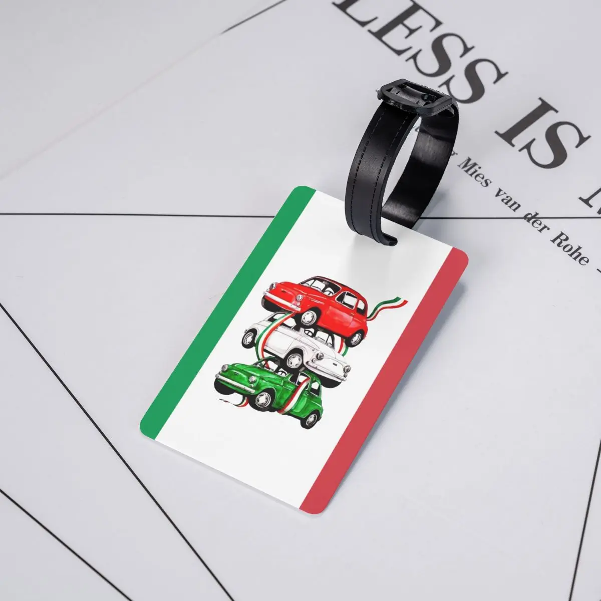 Custom Vintage Italië Vlag Auto Bagage Tag Italiaanse Trots Reistas Koffer Privacy Cover Id Label