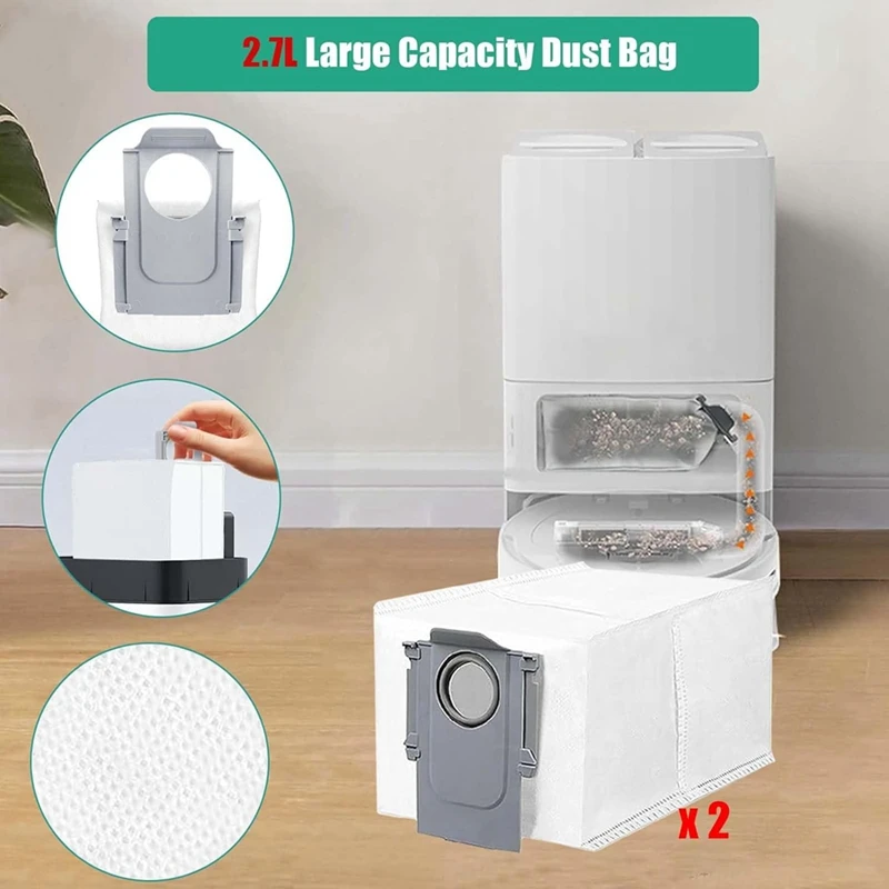 Набор аксессуаров для робота-пылесоса Roborock Q Revo/P10, запасная часть с основной щеткой, салфетки, мешки для пыли, боковые щетки