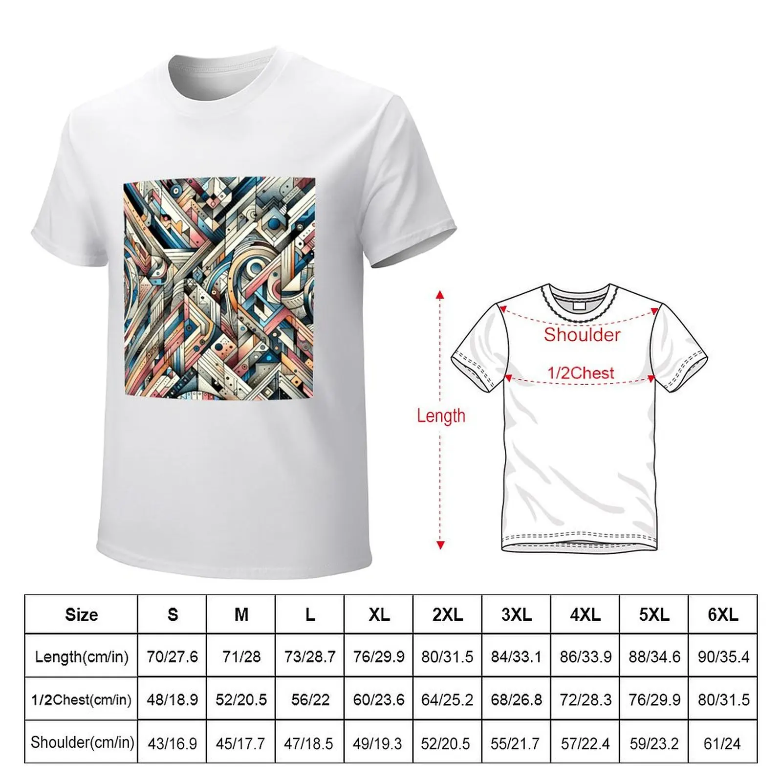 Geometric Symphony T-Shirt boys whites plus sizes Men's t-shirts