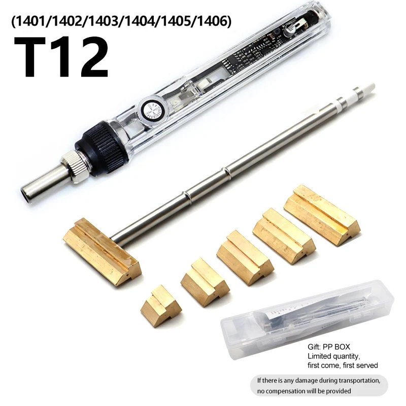 Ferro de solda t12 com cabeça de pressão de derretimento quente t12 14 séries ponta espátula modelo 1401/1402/1403/1404/1405/1406 aquecimento rápido wel