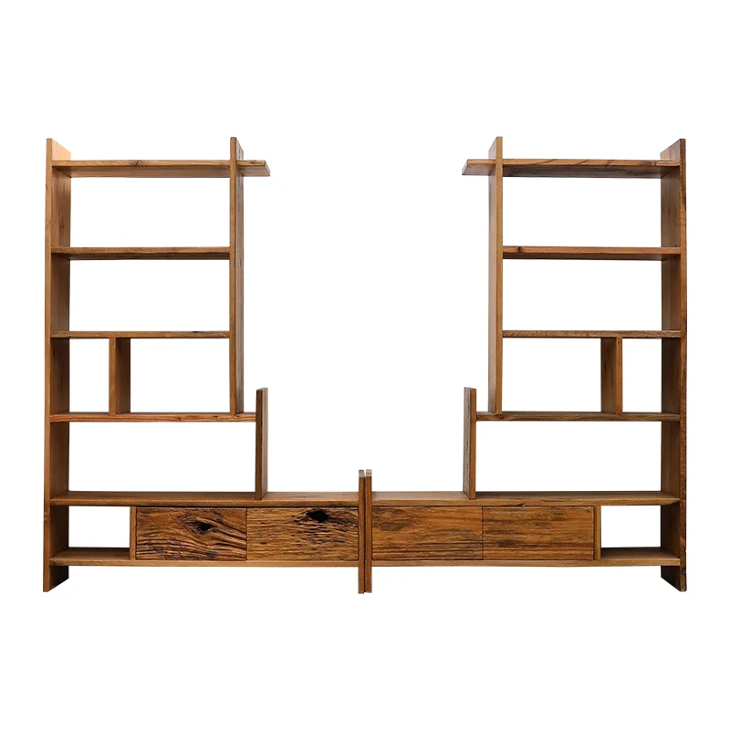 

Solid wood display stand B & B tea room Hotel combination integrated bookshelf bookcase