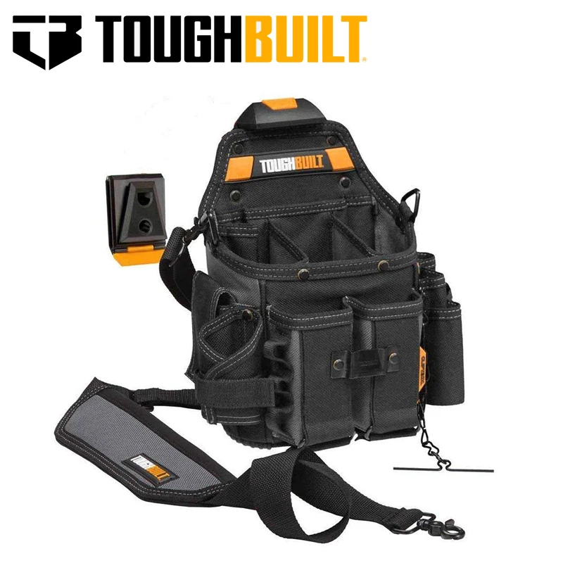 TOUGHBUILT TB-CT-114 Journeyman Bolsa para eletricista com alça de ombro CLIPTECH Bolsa de armazenamento espessada de grande capacidade