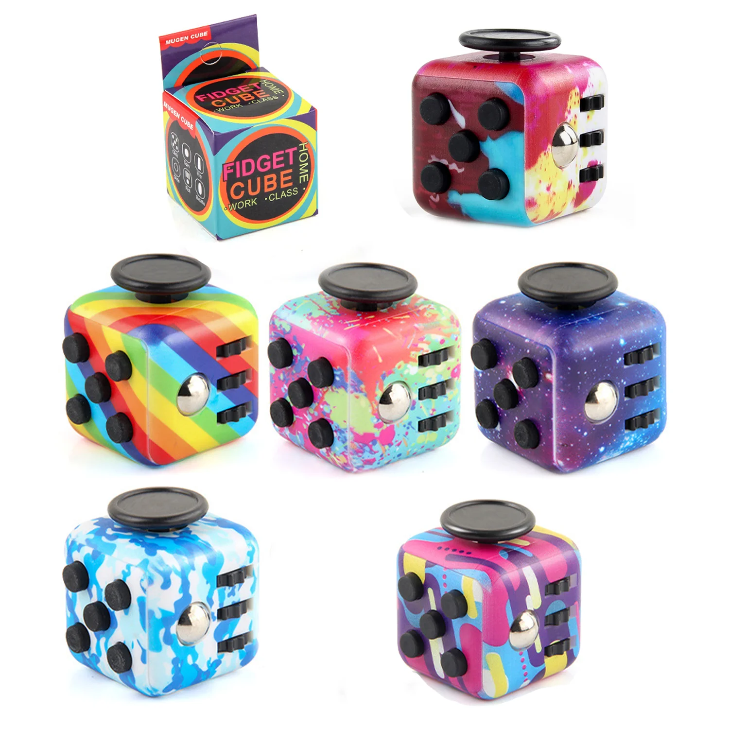 six kinds New unique block decompression gyro dice six sided decompression and release artifact for anxiety relief