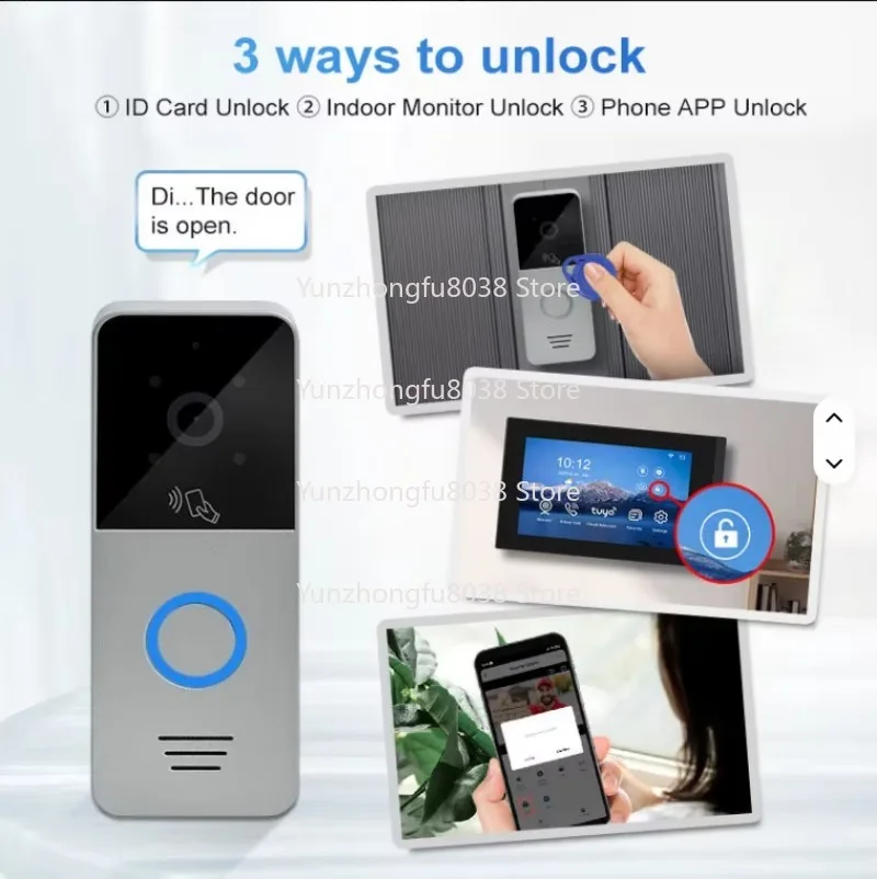 2-Line Video Intercom, Tuya Digital Network Video Door, Telephone Intelligent Cloud Intercom Building Villa Door Station