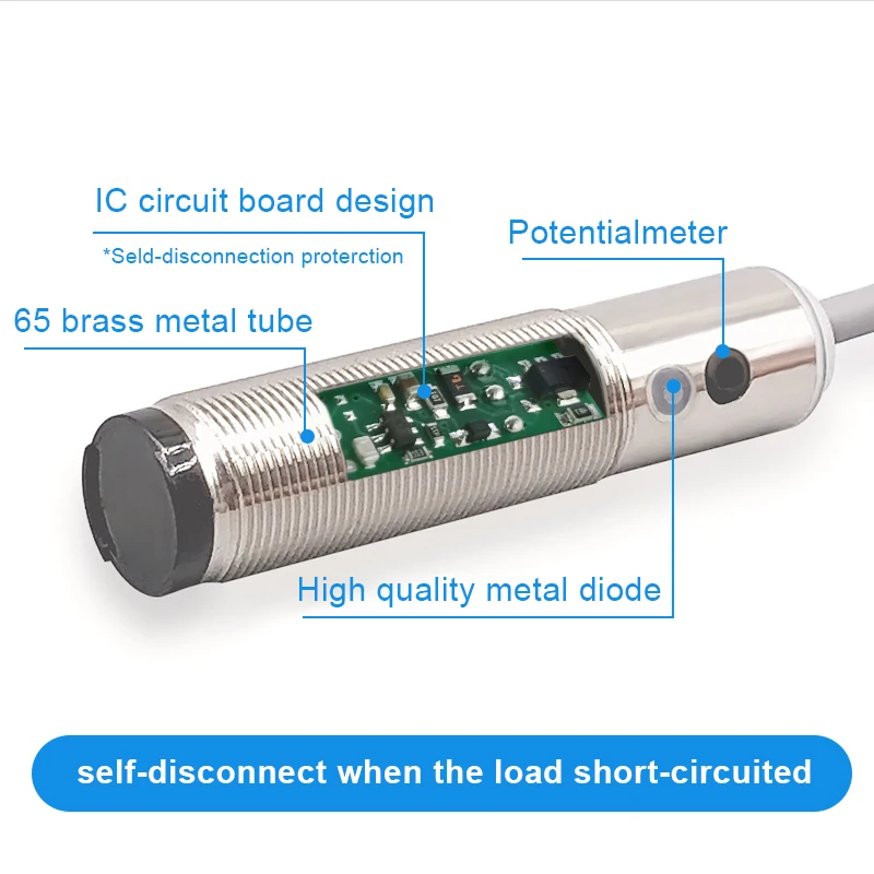 M18 Photoelectric Switch Sensor 10cm 30cm 40cm NPN PNP Self-adjust Inferared Diffuse Type IP66