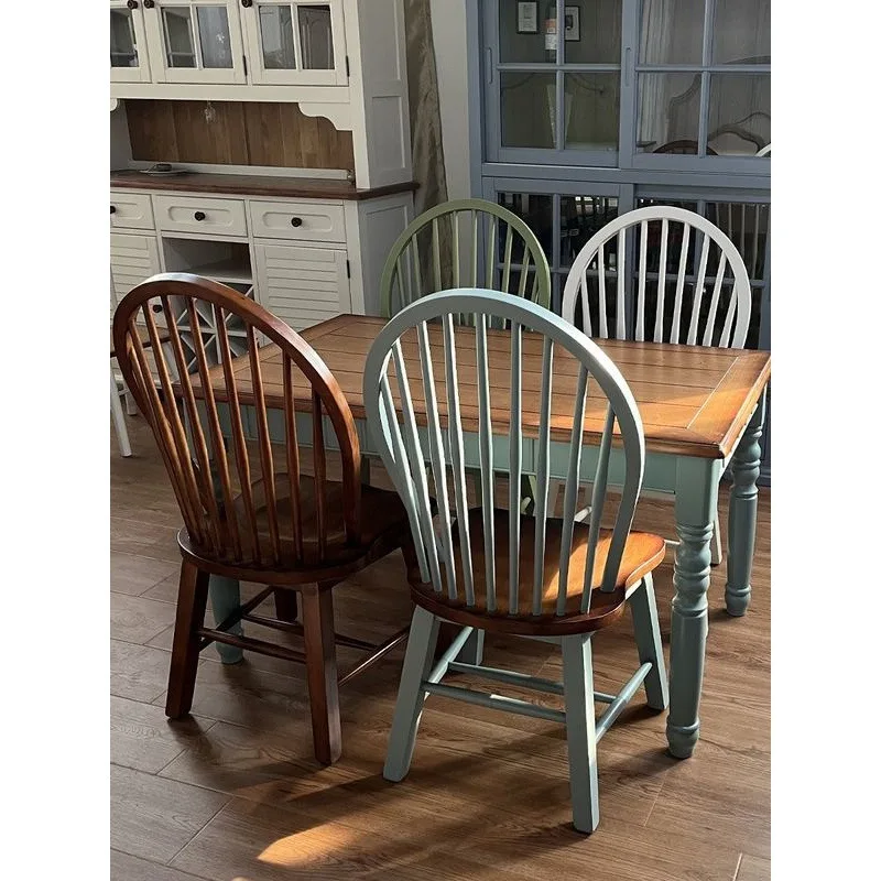 

Pure solid wood peacock chair country dining chair book desk coffee leisure
