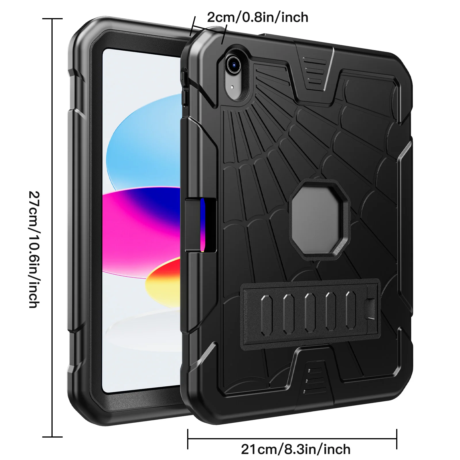 متوافق مع iPad (A16) الجيل 11th/10th 2025/2022 (11- بوصة/10.9 بوصة)، حافظة واقية متينة مقاومة للصدمات لكامل الجسم مع #2