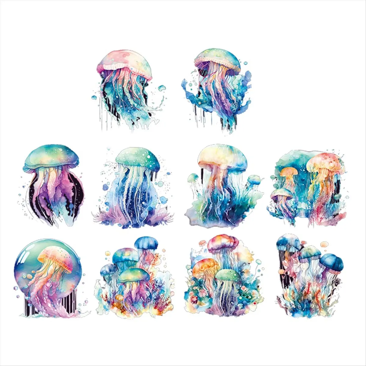 ABNH 10 шт. наклейки для девочек, ПЭТ водонепроницаемые золотые голографические контуры яркие цвета блестящие наклейки