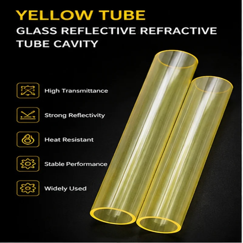 Yellow Glass Reflective Refractive Tube Cavity for Nd:YAG Laser Handle Optical Glass Tube Laser Beauty Machine Spare Parts OEM