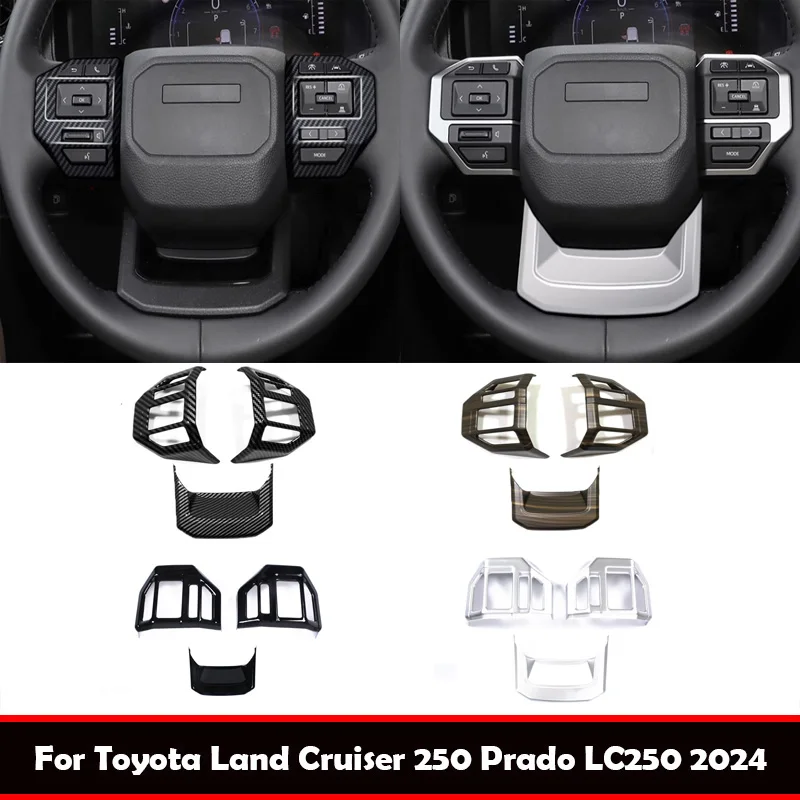 For Toyota Land Cruiser 250 Prado LC250 2024 ABS Steering Wheel  cover Trim direction Control Button Cover interior Accessories