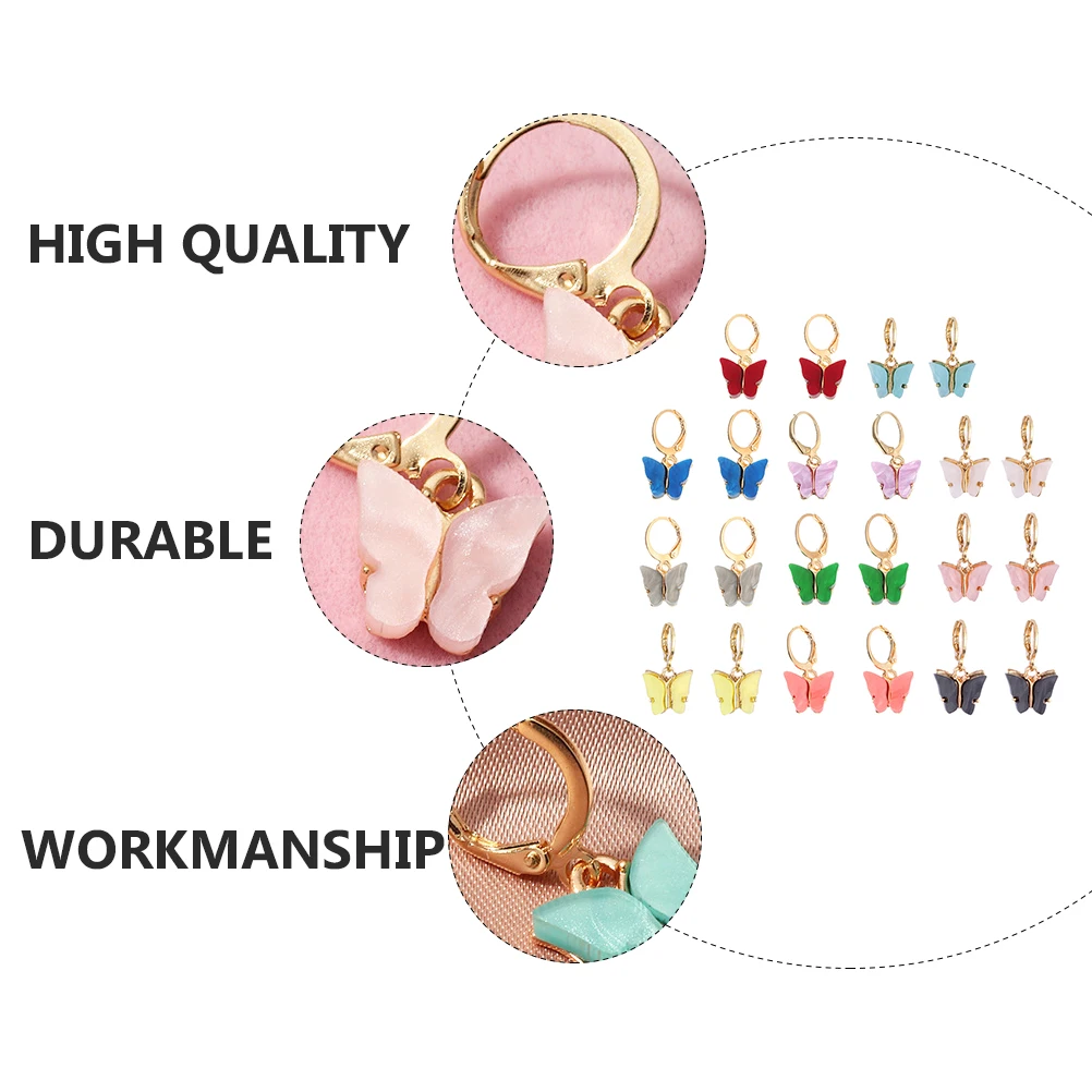 

Butterflies Earrings Acrylic Alloy Ear Studs Durable Lightweight Fashion Jewelry For Party Wedding Daily Wear