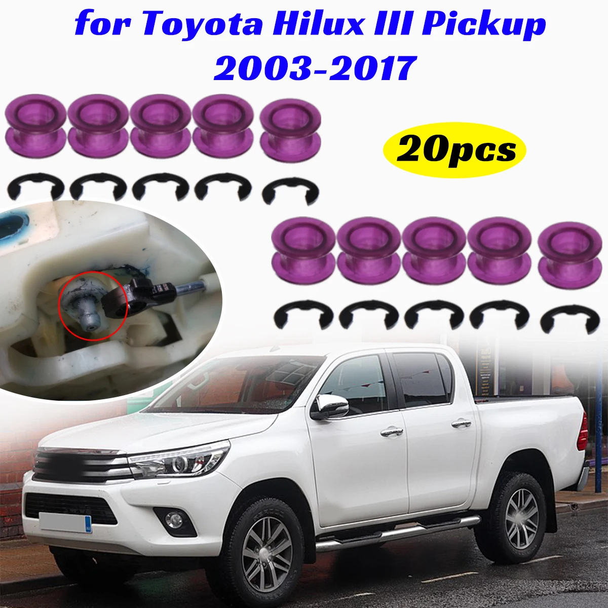 

10X Shift Cable Bushing Linkage Grommet Repair Kit for Toyota Hilux III Pickup 03-2017 Shifter Bush Parts Automatic Transmission