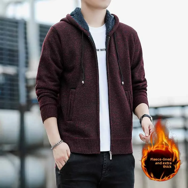 

Мужская вязаная толстовка-куртка Jaet Dopane Sle, весенняя верхняя одежда Ankela, красная, свободного кроя, повседневная, с длинными рукавами, теплая, цветная.