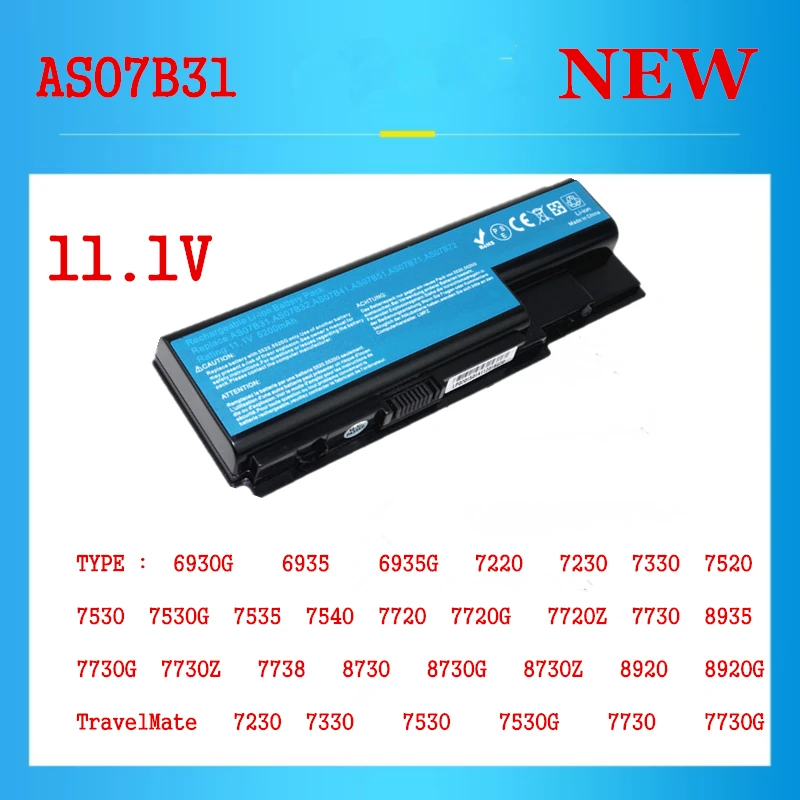 

11.1V Laptop Battery for ACER Aspire 6930G 6935 6935G 7220 7230 7330 7520 7530 7530G 7535 7540 7720 LC.BTP00.01 LC.BTP00.013