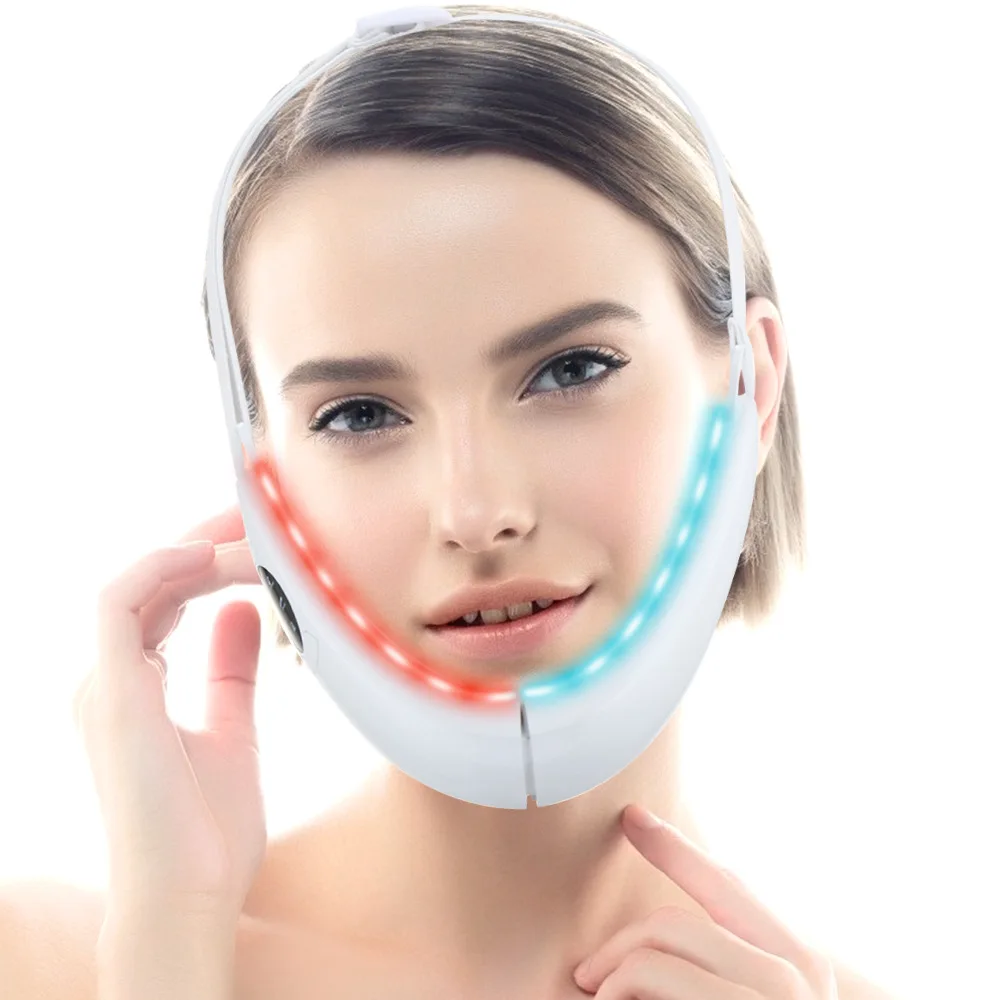 Dispositivo de Lifting Facial EMS, terapia de fotones LED, masajeador vibratorio adelgazante Facial, doble mentón, línea en V, dispositivo de elevación de cara delgada