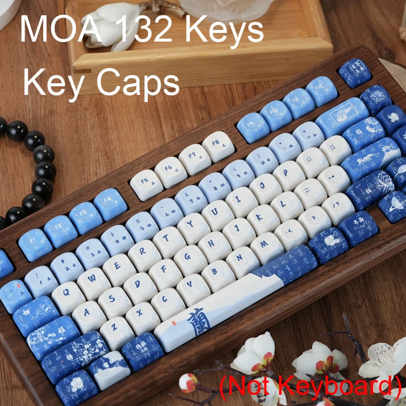 

Chinese Calligraphy Key Caps MOA 132 Keys Custom PBT DIY Keycaps Set Compatible For MX Switch Mechanical Keyboard