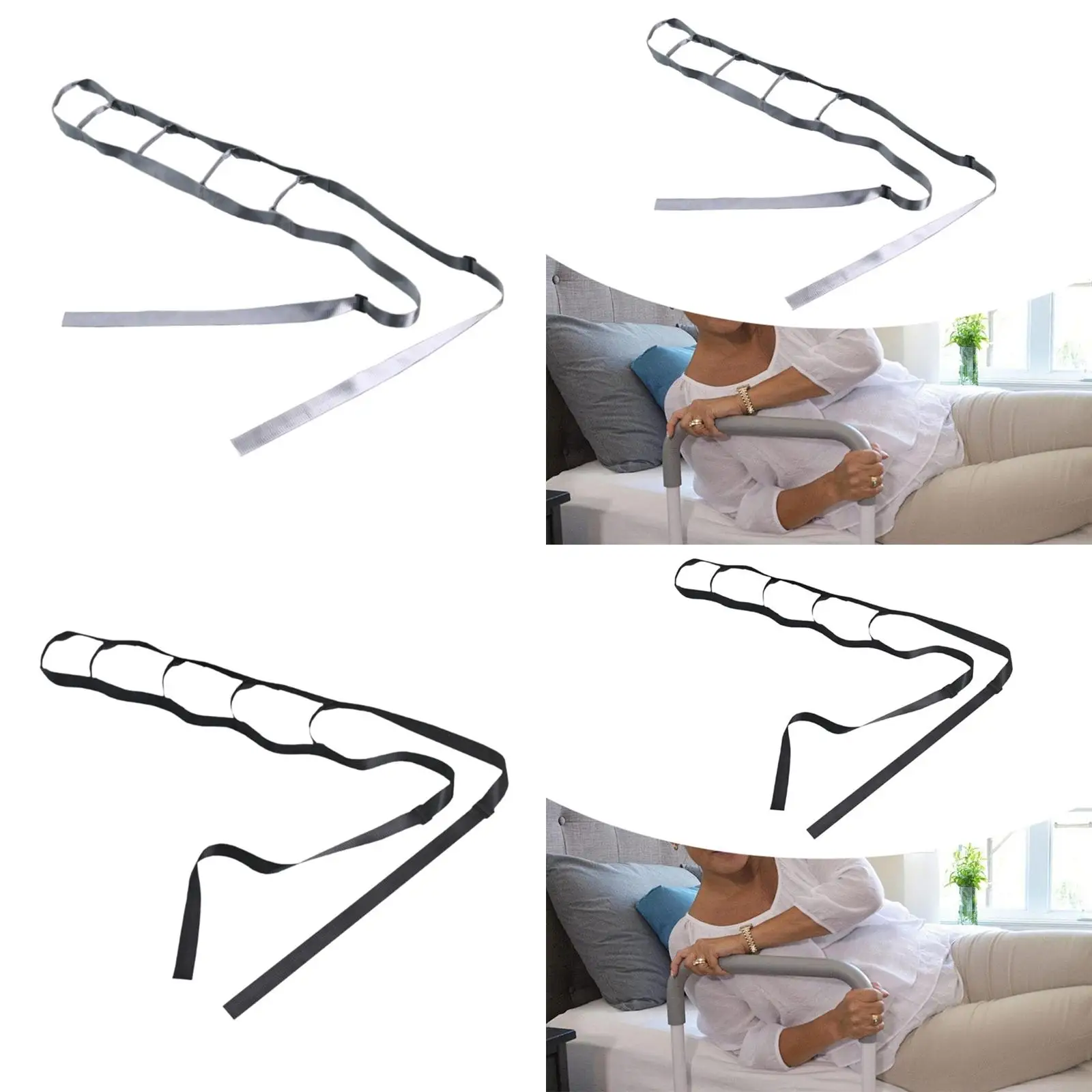 Comfortable Handle Bed Ladder Assist Rope Portable Pull Up Strap for Elderly Adults Limited Mobility