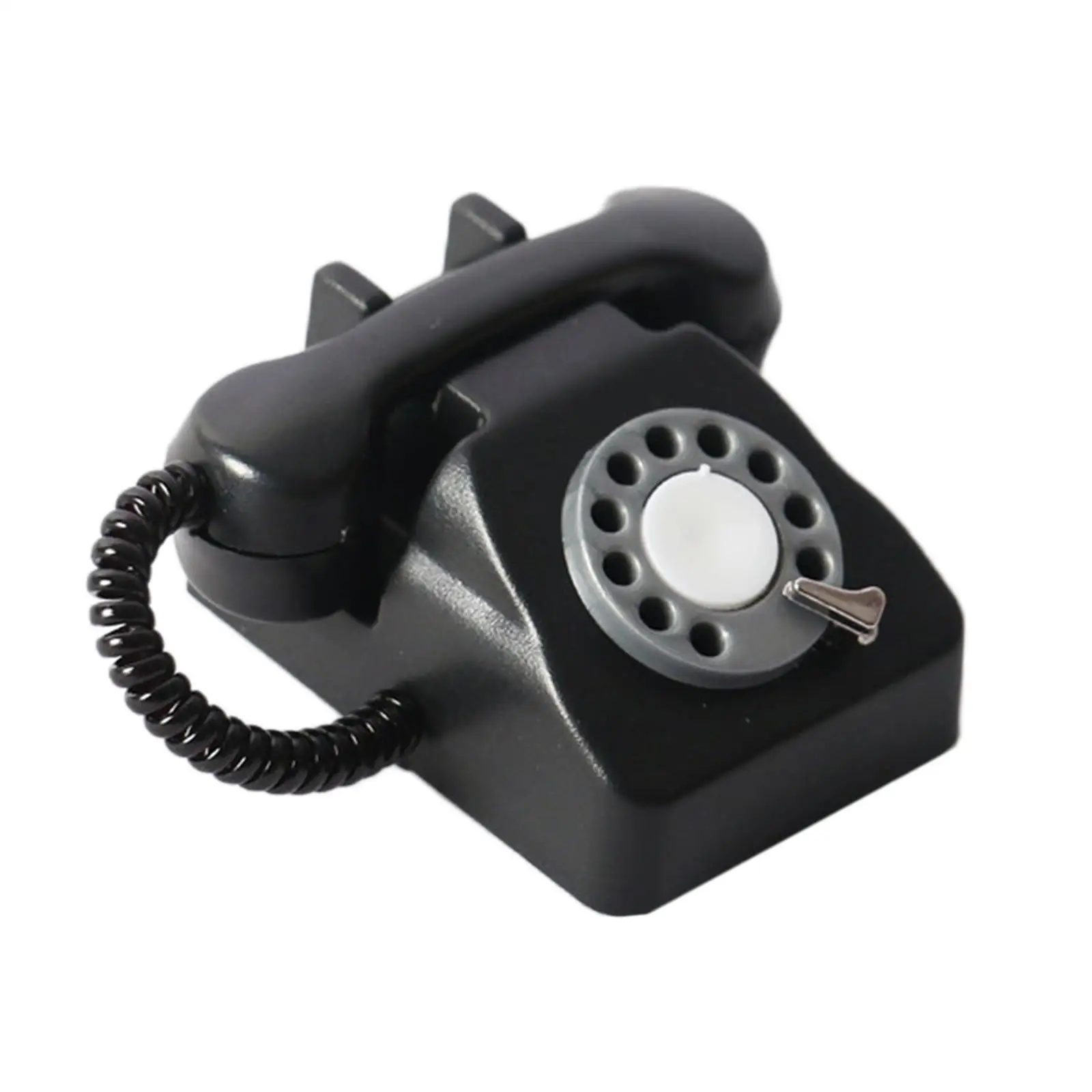 

Handcrafted Miniature Rotary Phone Dollhouse Furniture Plastic Vintage Accessory for Kids Pretend Play