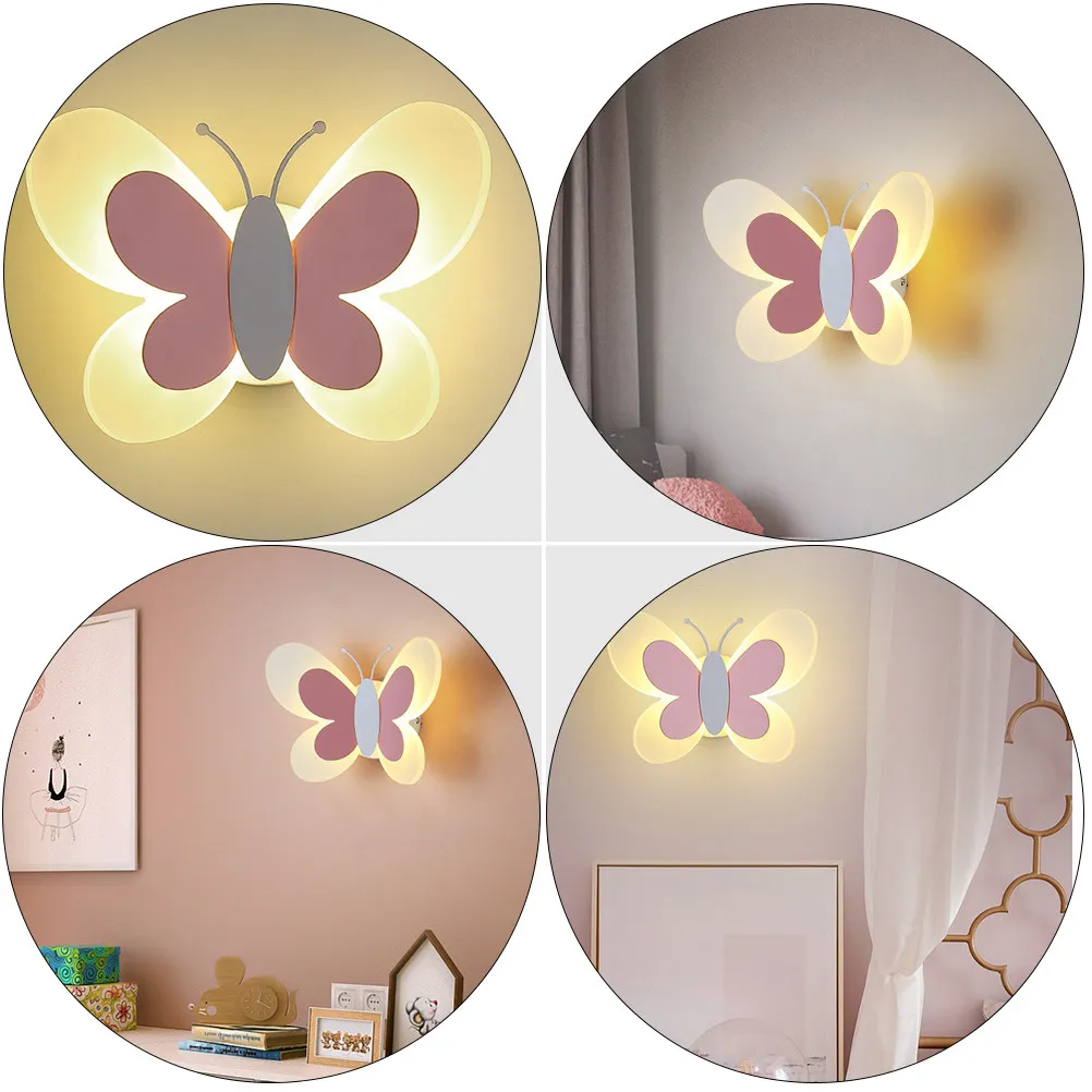 

1 шт. настенный светильник в форме бабочки, стильный, из акрила и железа, современный светильник для гостиной, прихожей, детской комнаты, элегантный интерьер