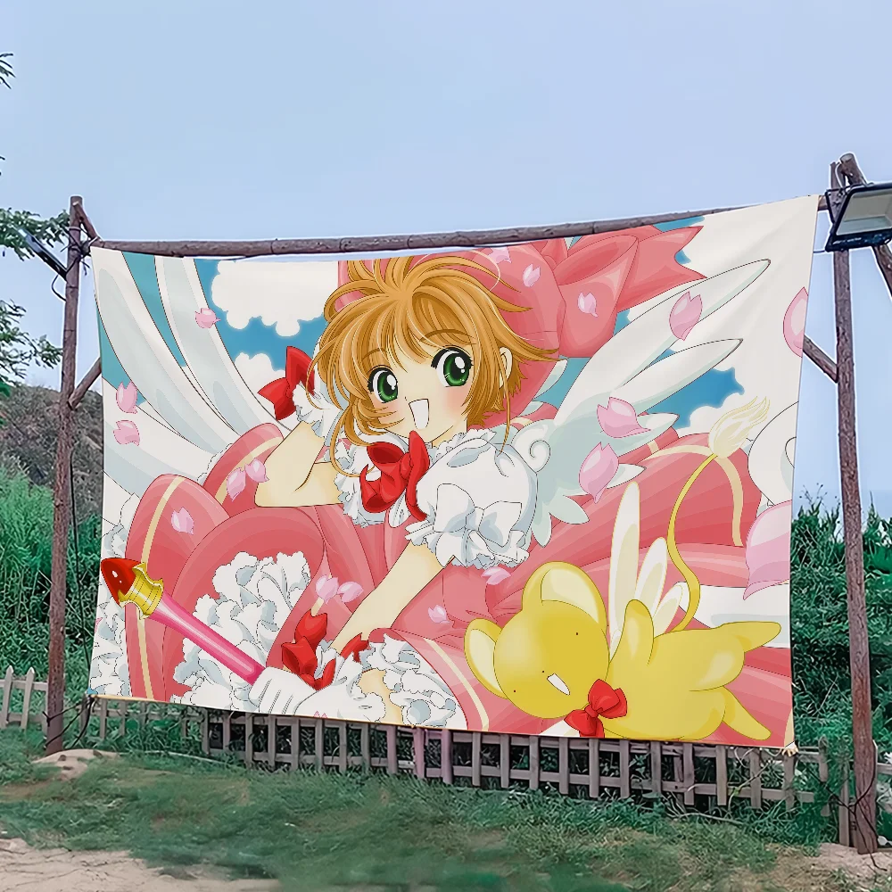 Anime C-Cardcaptor S-SakuraE-E flag Art Sci Fi Room Home Decor Wall Mount Home Decor Banner