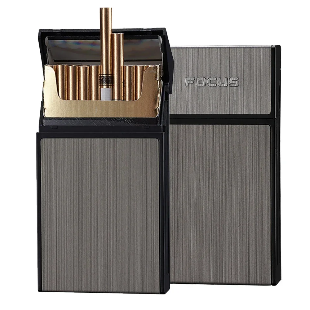 

Portable Cigarette Box 20pcs Capacity Cigarette Case Metal Cigar Tobacco Holder Pocket Box For Slim Cigarette Accessories Gadget